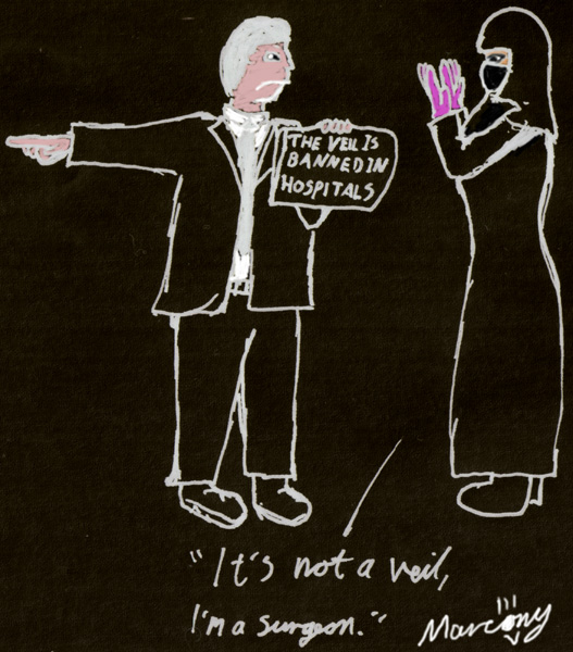 Topical gag - Hospital Veil Ban